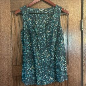 Eddie Bauer Silk Blend Tank Top Women’s Small Blue Green